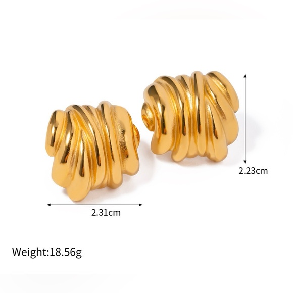 💎Waterproof Gold Statement Earrings*Vintage Earrings - Picture 5 of 5